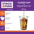 thumbnail image 3 of Stack Man [100 Sets - 20 oz.] Clear Plastic Cups with Straw Slot Lid, PET Crystal Clear Disposable 20oz Plastic Cups with lids, 3 of 5