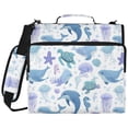 thumbnail image 2 of Zipper Binder with Shoulder Strap 2 inch 3 Ring Waterproof File Folder Organizer Bag 500 Sheet Cartoon Sea Animals, 2 of 8