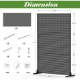 thumbnail image 2 of Domi Metal Privacy Screen, Outdoor Patio Screen Panels Decorative Fences Indoor Room Space Divider Stand Freestanding Privacy Screen for Patio, Garden, Balcony, Black (Block), 2 of 8