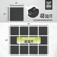 thumbnail image 2 of WF Athletic Supply 48 SQ.FT T-Pattern 1-Inch Thickness Interlocking Exercise Foam Mats, Extra Thick Eva Foam Flooring Tiles, Gym Fitness Equipment Mat, Home Protective Flooring Cushion, Black, 2 of 9