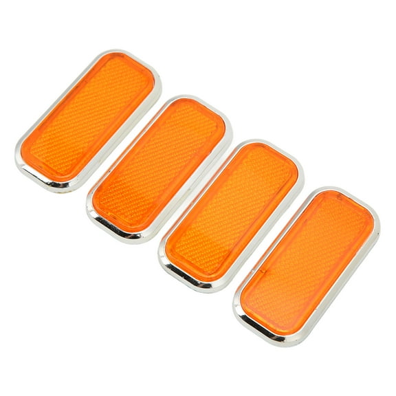 4pcs Rectangular Reflector Safety ABS Reflective Sticker Universal for Car MotorcycleOrange