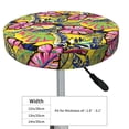 thumbnail image 4 of Fotbe Colrful Tropical Leaves Stool Covers Round,Waterproof Round Bar Stool Covers Bar Chair Covers Washable Stool Cushion Slipcover for 12-14 Inch Chair-14 inch, 4 of 7