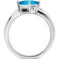 thumbnail image 2 of 14K White Gold Square Blue Topaz And Diamond Ringsize 7 (Width 1.7 To 4.7) - Jbsp, 2 of 5