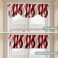 thumbnail image 4 of Red Striped Ombre Tie Up Valance Curtains for Windows, Kitchen Curtains Window Shades, Modern Red Moire Geometric Light Filtering Roman Curtain Valances for Bedroom/Bathroom/Cafe 42"x12", 4 of 9