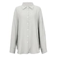 thumbnail image 6 of COMVALUE Button Down Shirts for Women 2026 Oversized Long Sleeve Collar Boyfriend Shirt Cotton Gauze Tops Dressy Casual Blouse (Grey, S), 6 of 8