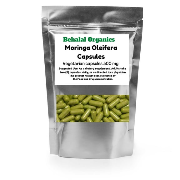 Moringa Oleifera Capsules - 500mg - No Additives - Pure Nutritional Superfood - Behalal Organics