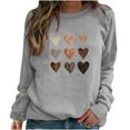 thumbnail image 2 of T-shirt de la Saint-Valentin pour Femmes 2024, Chandails à Col Rond, T-Shirts Décontractés avec Cœur, T-Shirts Graphiques Amples à Manches Longues, Chandails à Enfiler, Hauts Mode pour les Fêtes, T-Shirt, 2 of 6