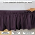 thumbnail image 3 of CCNY 24" Inch Drop Wrap Around Bed Skirt Family King Size 100% Microfiber Made Plum Color, 3 of 6