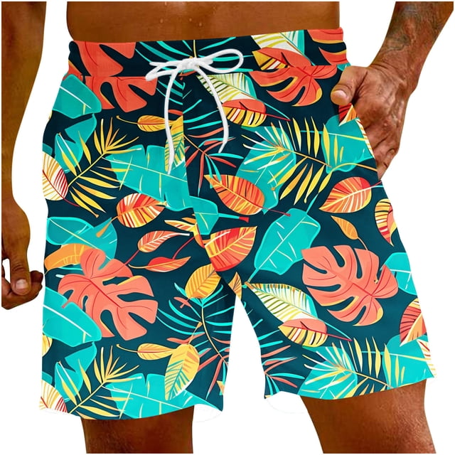 Pantalones Cortos para Hombre Atléticos Pantalones de Playa de Impresión Especial, Pantalones Cortos Atléticos de Poliéster Elásticos para Hombres