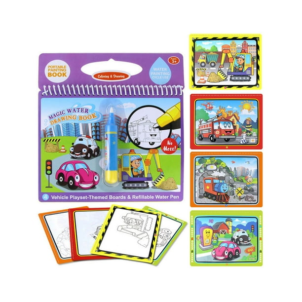 Libro de colorear con dibujo de agua mágica, regalo de cumpleaños para niños, bolígrafo de dibujo, tablero de pintura, juguetes educativos para niños Inevent WJU1547-08