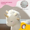 thumbnail image 6 of Qaba Rocking Horse, Kids Rocking Animal, Plush Ride on Unicorn with Realistic Sounds & Wooden Base for Years 2-4, White, 6 of 9