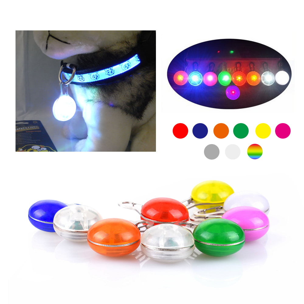 Safety LED Lights for Dogs and Cats,Weather Resistant Light up Dog Collar with 3 Flashing Modes,Designed for Night Walking Pack of 5 S-Lifeeling Waterproof Clip on Dog Collar LED Lights by in Hand 