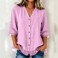 thumbnail image 2 of Aboser Oversized Kimono Tops for Women Lightweight Cotton Linen Shirts Casual Side Tie Blouses Loose V Neck Kimonos Breathable Soft Blouse Khaki XXL, 2 of 9