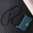 thumbnail image 2 of For Iphone 16 Pro Crossbody Zipper Wallet Rhombus Leather Phone Case(Green),iPhone 13 Pro, 2 of 7