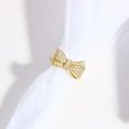thumbnail image 3 of Gold Bow Ring Dainty Cubic Zirconia Tie Adjustable Statement Jewelry for Women, 3 of 6