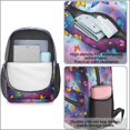 thumbnail image 4 of Purple Yellow Blue Butterfly Pattern 17" Waterproof Oxford School Backpacks for Teens, S-Shape Padded Straps, for School, Travel, Hiking, Camping, 4 of 5