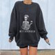 thumbnail image 2 of Sudadera extragrande de lana de manga larga con cuello redondo y estampado de calavera para mujer Fridja  hkj496, 2 of 7
