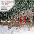 thumbnail image 5 of 43" Tall Rattan G  ing Reindeer with Bow and 80 Warm White LED Lights, Indoor/Outdoor Christmas Holiday Yard Decor Garden Display, 5 of 11