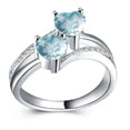 thumbnail image 3 of Lakshya Jewel LLC Women's Wedding Band Ring Heart Cut Blue Cubic Zirconia 14K White Gold Plated Silver, 3 of 5
