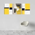 thumbnail image 4 of Geometric Wall Art 3 Pieces Framed Wall Art Canvas Artwork Paintings Abstract Yellow Room Decor Wall Posters Prints for Living Room Bedroom Bathroom Office (36"Wx16"H), 4 of 6