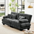 thumbnail image 3 of 94.4” Loveseat Sofa, 2 Seater Modular Sectional Sofa, Grey Large Sectional Couches for Living Room, Fluffy Couch Set, Love Seat, Chenille Cloud Couch with 4 Pillows, Deep Seat Sofas for Living Room, 3 of 8