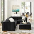 thumbnail image 3 of Modway Conjure 5-Piece Velvet and Stainless Steel Sectional Sofa in Gold/Black, 3 of 6