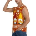 thumbnail image 3 of Lsque Happy Thanksgiving Three Gnomes Print Men's Cotton Blend Sleeveless Muscle Shirts (S-3XL)- Moisture Wicking, Odor Protection, UPF 30+,Large, 3 of 8