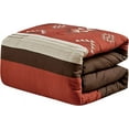 thumbnail image 2 of Chezmoi Collection 7-Piece Queen Comforter Set, Rustic Southwestern Brown Red Clay Coffee Cream Geometric Embroidered Lightweight Bedding Comforter and Pillow Cushions, 2 of 5