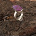 thumbnail image 3 of 925Sterling Silver Certified Handmade Composite Purple Turquoise Ring For US5, 3 of 9