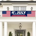 thumbnail image 5 of LHNFT Happy 4th of July Banner 20"x118" Decorations Outdoor Independence Day Patriotic Yard Sign Party Supplies Blue Red Stars Buildings US Backdrop for Garden Home Decor, 5 of 6