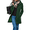 Green, variant on Women's Purple Casual Thicken Wool Blend Stand Collar Single Breasted Pea Coat
