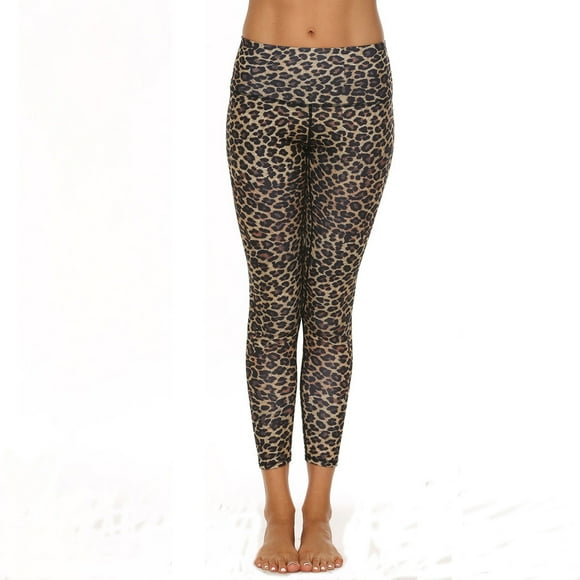 Women Leopard Cheetah Print Pocket High Waist Casual Yoga pants Tights