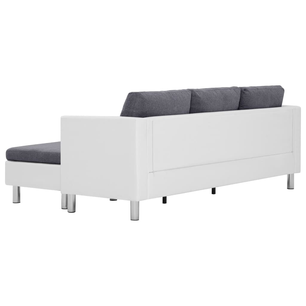Lowestbest 3-Seater Sectional Sofa, Faux Leather L-Shaped Couch with Cushions for Small Space Lowestbest 3-Seater Sectional Sofa, Faux Leather L-Shaped Couch with Cushions for Small Space