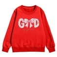 thumbnail image 4 of Byoo Big Girls Graphic Hoodie Bow Print Hooded Sweatshirt Long Sleeves Pullover Top, 4 of 4