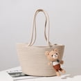 thumbnail image 2 of MMYGU New Casual Cotton Thread Shoulder Woven Bag, Cute Little Bear Crossbody Handbag, Woven Bag, Beach Vacation Beach Bag, 2 of 8