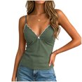 thumbnail image 6 of idosla Women's Polka Dot Cami Y2k Lace Trim V Neck Spaghetti Strap Cute Bow Camisole Trendy Going Out Tank Top (Green, XL), 6 of 7