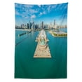 thumbnail image 3 of Ambesonne Chicago Skyline Tablecloth Rectangular Table Cover, Navy Pier City, 60"x84", Multicolor, 3 of 4