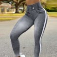thumbnail image 2 of ZQGJB Women's High Waisted Jeans Casual Striped Ripped Stretch Skinny Butt Lifting Jeans Distressed Jeans Pants with Pockets Gray M, 2 of 6