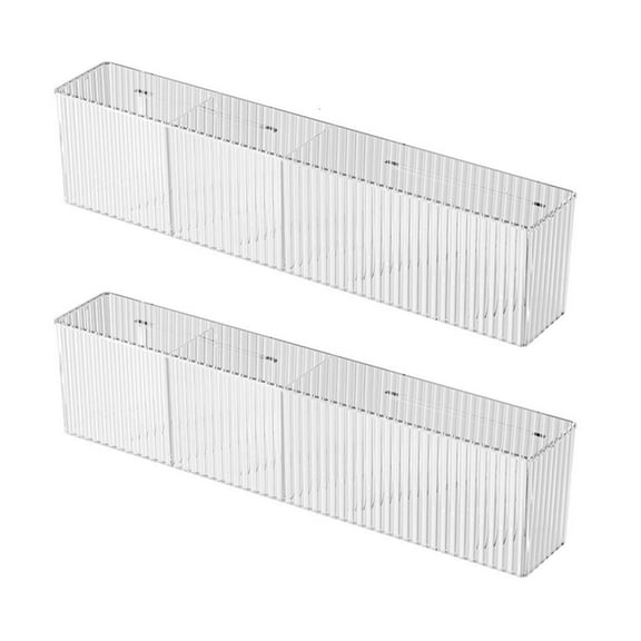 2 Pack Wall Mounted Bathroom Organizer with Compartments Plastic Storage Bins