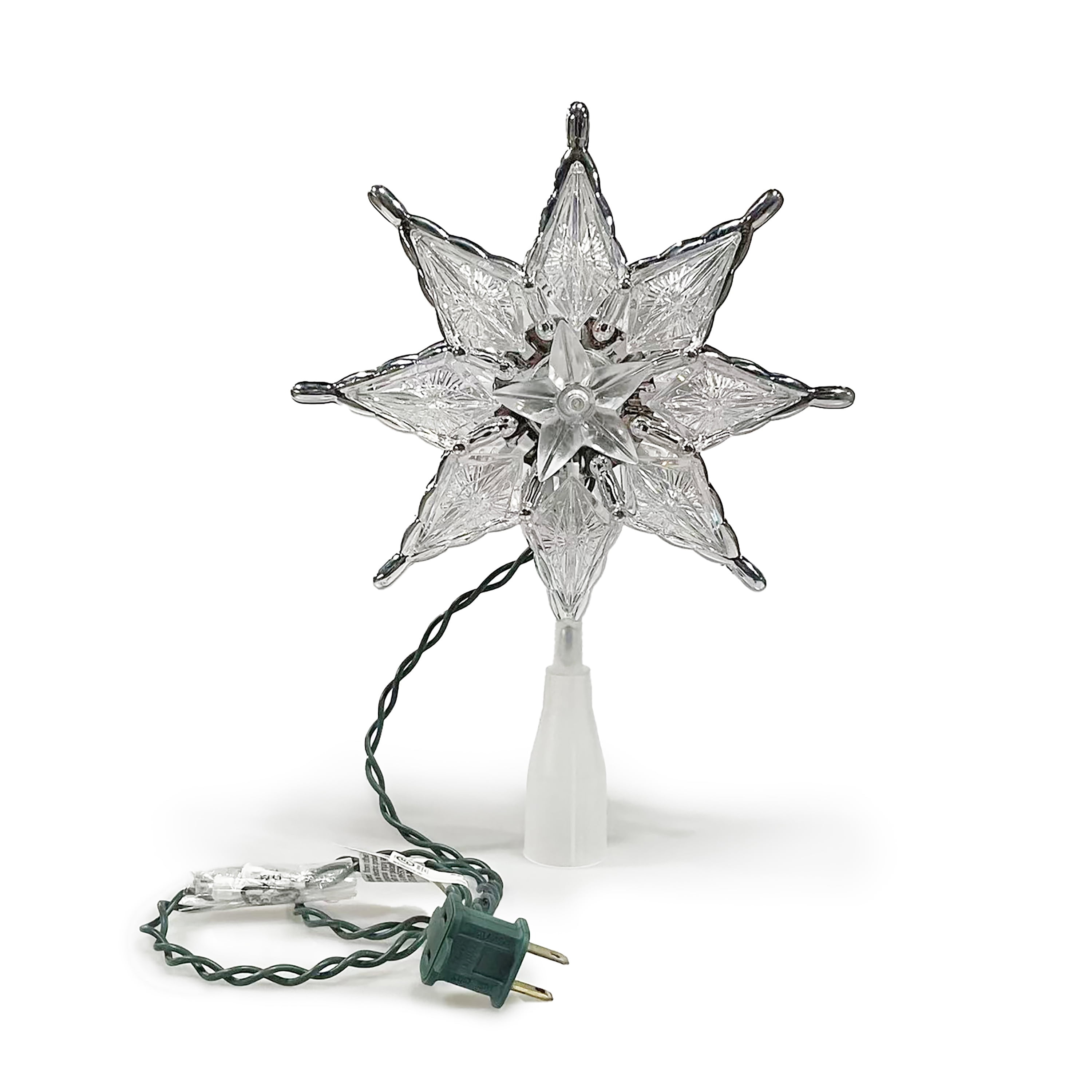 LED Star Christmas Tree Topper, Silver, 8", by Holiday Time