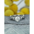 thumbnail image 3 of HeartsAndYou Vintage Inspired Art Deco Engagement Ring for Women 1.4ct Round Cut Moissanite 18k White Gold Over Silver, 3 of 6