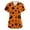 AI09-Earthy Yellow, variant on Halloween Womens Scrub Tops Fun Pumpkin Spiders Pattern Nurse Shirt Funny V Neck Short Sleeve Nurse Uniform With Pockets Holiday Complexion XL