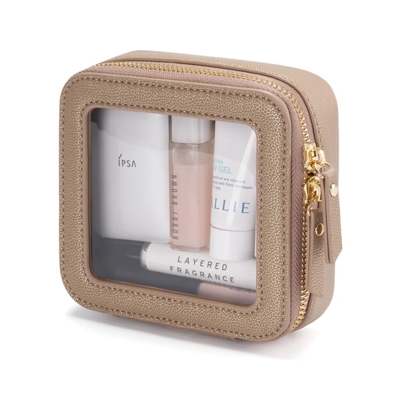 Bolsa de maquillaje Popvibe pequeña transparente para viajes y artículos esenciales para mujer