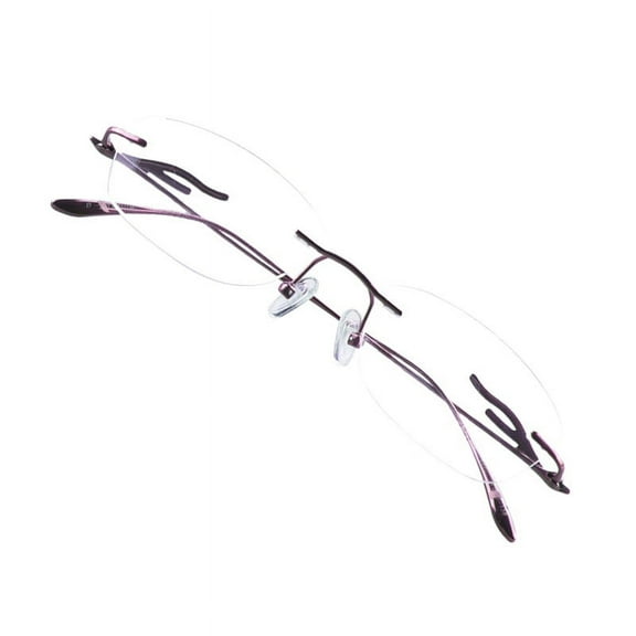 VisionGlobal Pure Titanium Frame for men/women Blue Light Blocking,Hand-set Diamond Fashion Glasses (Pink Clear, No Magnification)