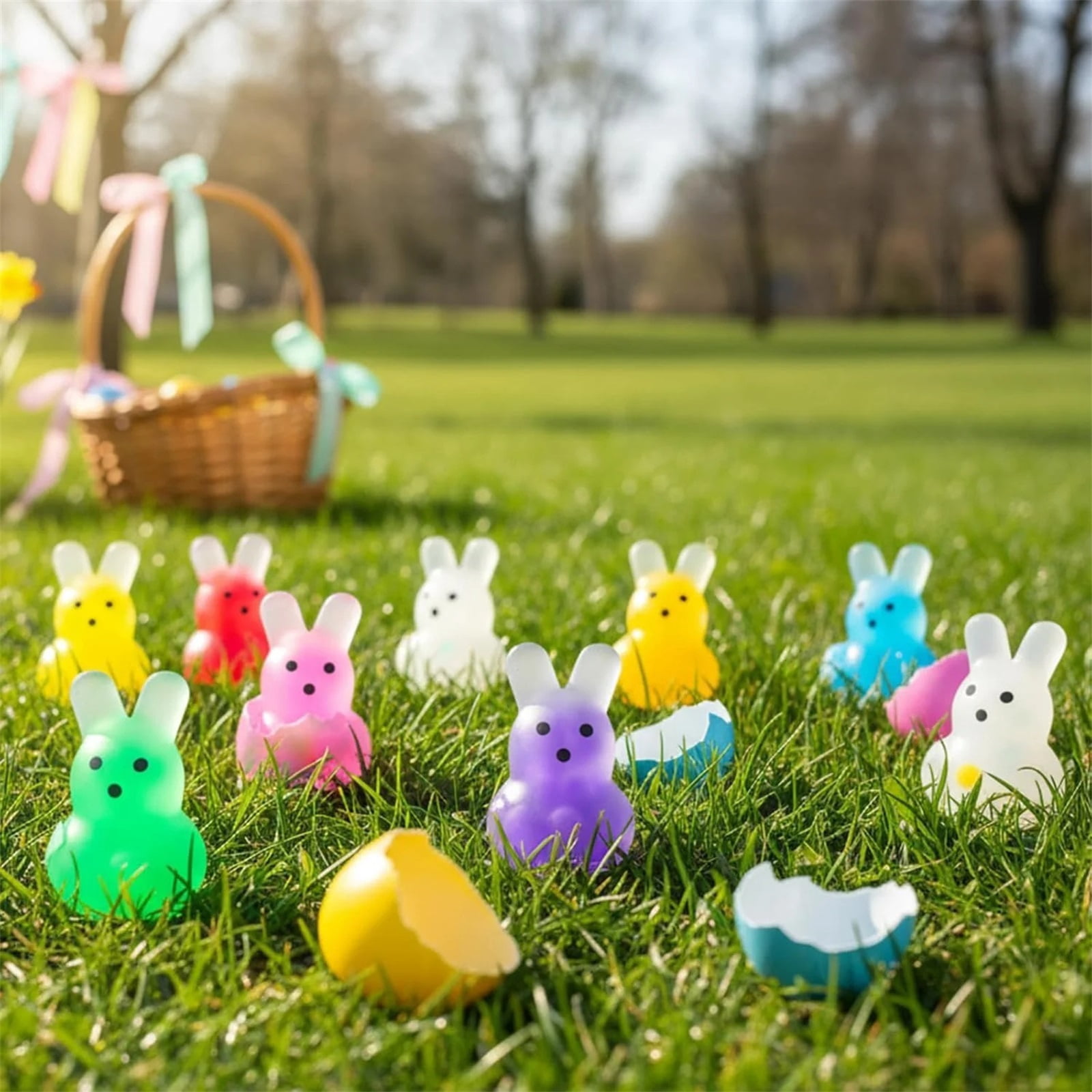 Handmade Glitter Easter Bunny Sugar Stress Relief squishies Toys Squishies squishies Fidget Toys Squeeze Toys for Adults,Relieves Stress Anxiety Gifts for Birthday,Party Favors, -28pc(Random Color)