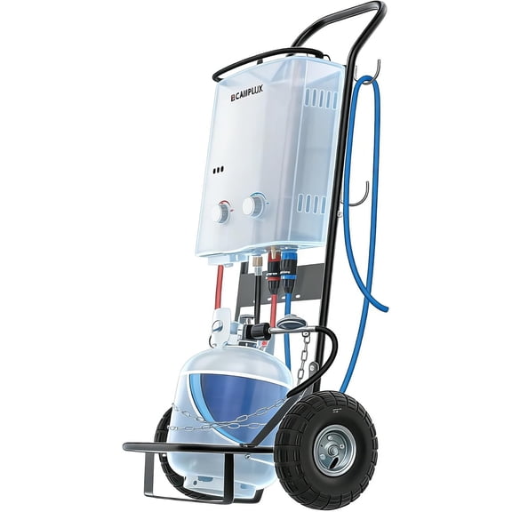 CAMPLUX 300 lb. Capacity 2-Wheel Folding Steel Hand Truck for Portable Water Heater