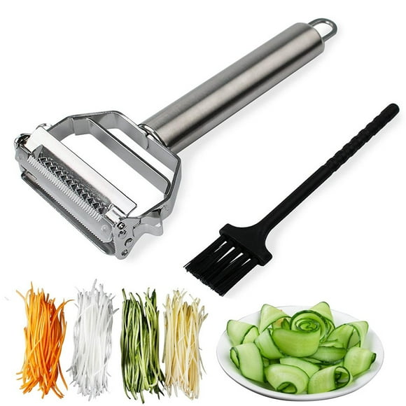 Jinsinto Éplucheur Julienne, Coupe-Légumes Julienne à Double Lame et Trancheuse de Fruits avec 1 Brosse, 1 Ensemble