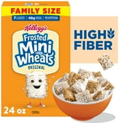 Kellogg’s Frosted Mini-Wheats Breakfast Cereal, High Fiber, 48g Whole Grain, Family Size, 24 oz