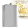 thumbnail image 3 of Frasco De Alcohol Portátil Ligero De Acero Inoxidable Decoración De Vino A Prueba De Fugas 8/7/10 Oz Plata, 3 of 7