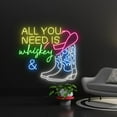 thumbnail image 2 of Handmadetneonsign All You Need Is Wine and Cowboy boots Led Sign, Cowboy boots Neon Sign, Wall, 2 of 5